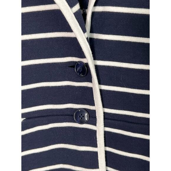 Pendleton Double Knit Single Breasted Blazer Striped Navy Women's Petite Small - Picture 6 of 8